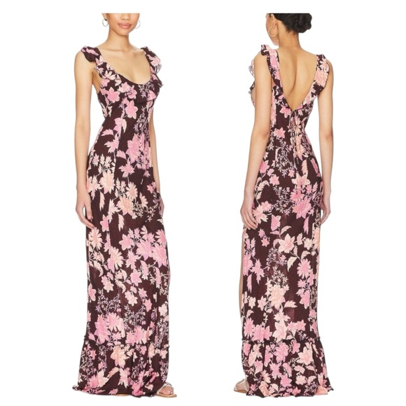 Free People Remind Me Maxi Slip Dress Flowy Floral | Size M - Picture 1 of 11